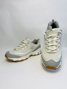 Skechers D’Lites Popular Vote Women’s 8.5 Gray Memory Foam Sneakers New